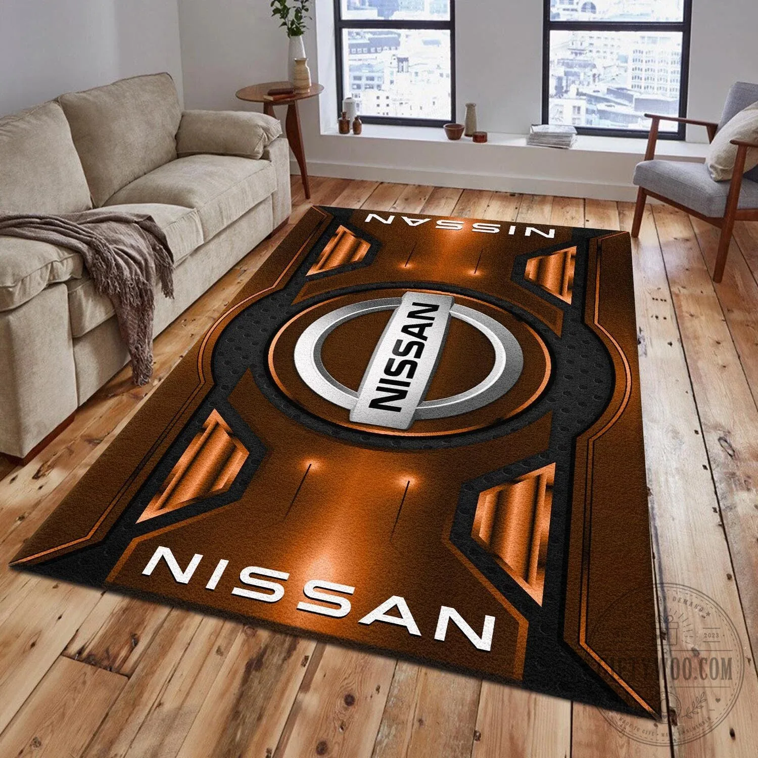 Nissan Car Logo Blue Metallic Design Area Rug 13 Nissan Car Logo Blue Metallic Design Area Rug