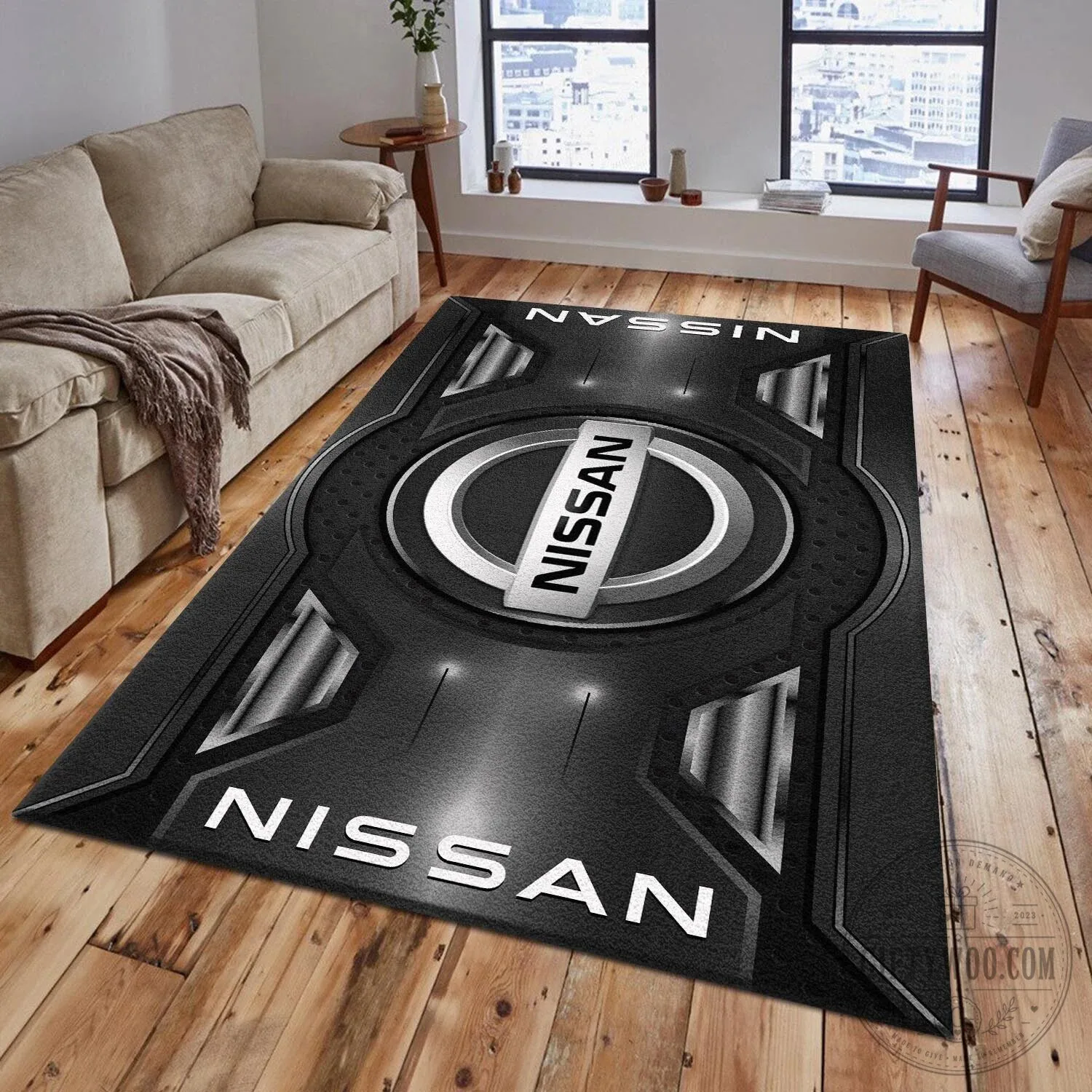 Nissan Car Logo Blue Metallic Design Area Rug 14 Nissan Car Logo Blue Metallic Design Area Rug