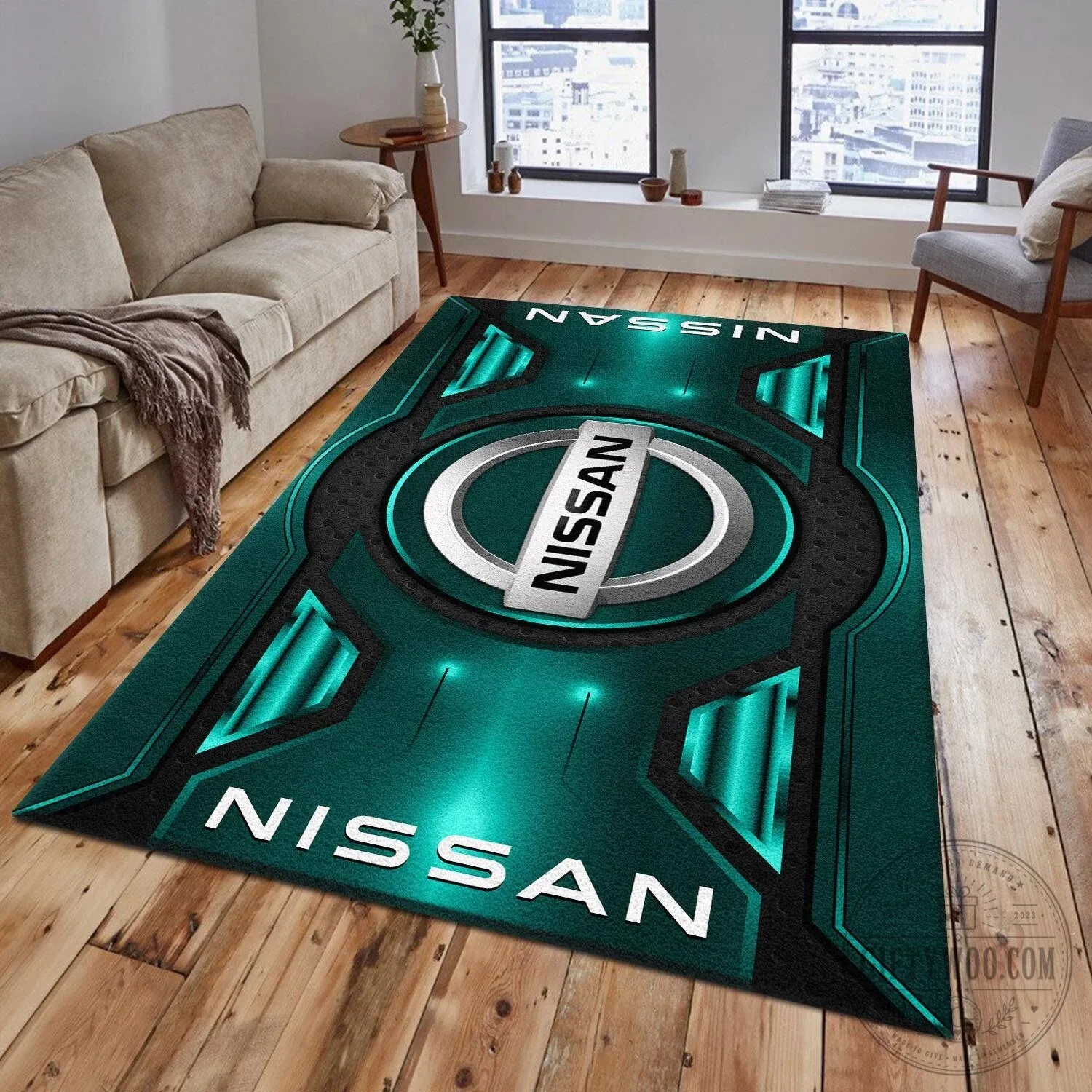 Nissan Car Logo Blue Metallic Design Area Rug 16 Nissan Car Logo Blue Metallic Design Area Rug