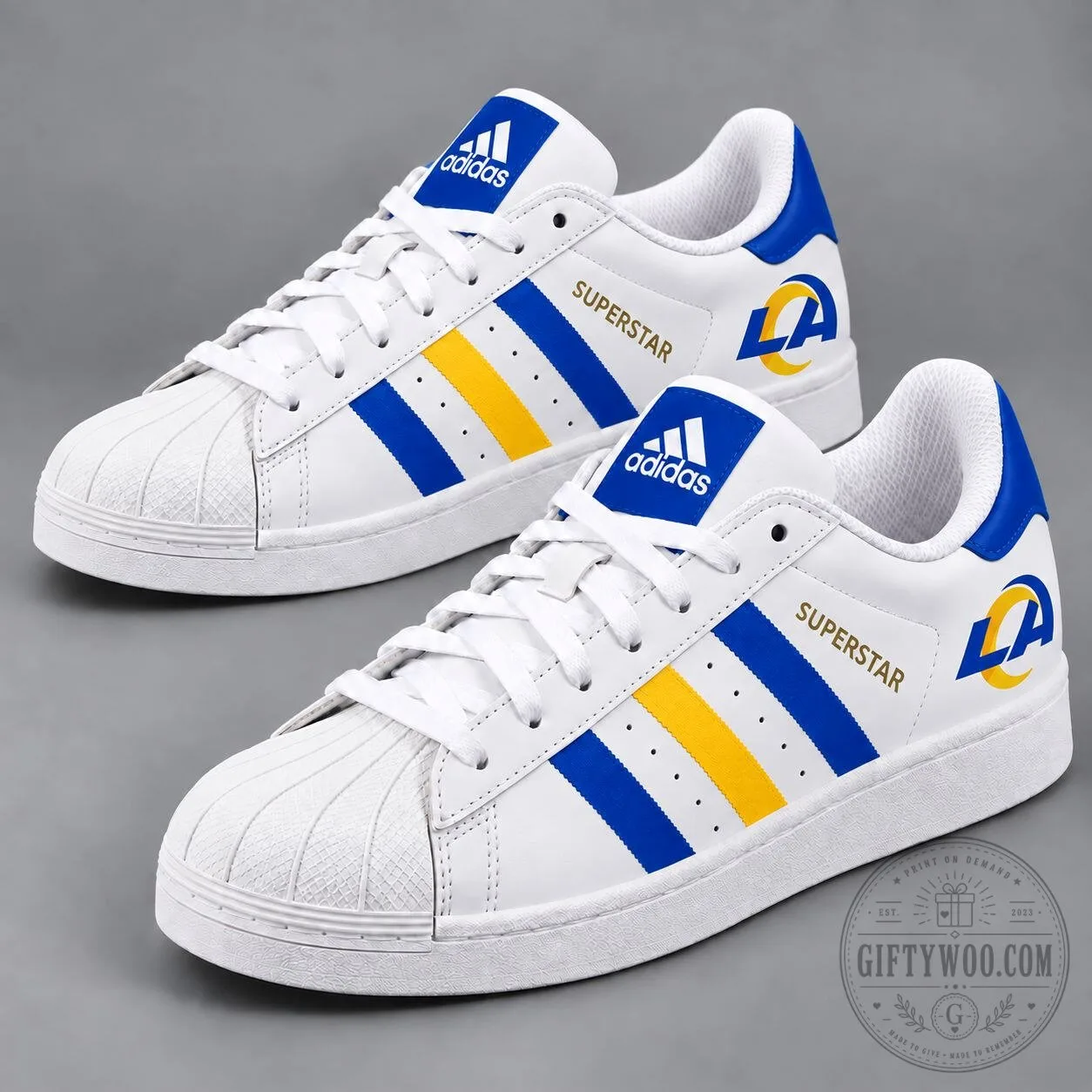 Los Angeles Rams Team Colors Superstar Style Sneakers
