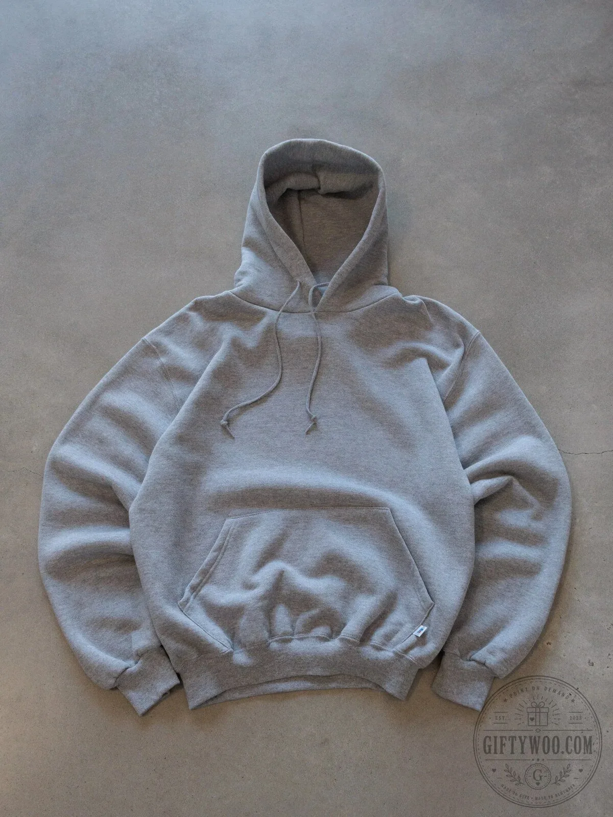 Vintage Russell Athletic Grey Pullover Hoodie with Front Pocket 2 Vintage Russell Athletic Grey Pullover Hoodie with Front Pocket