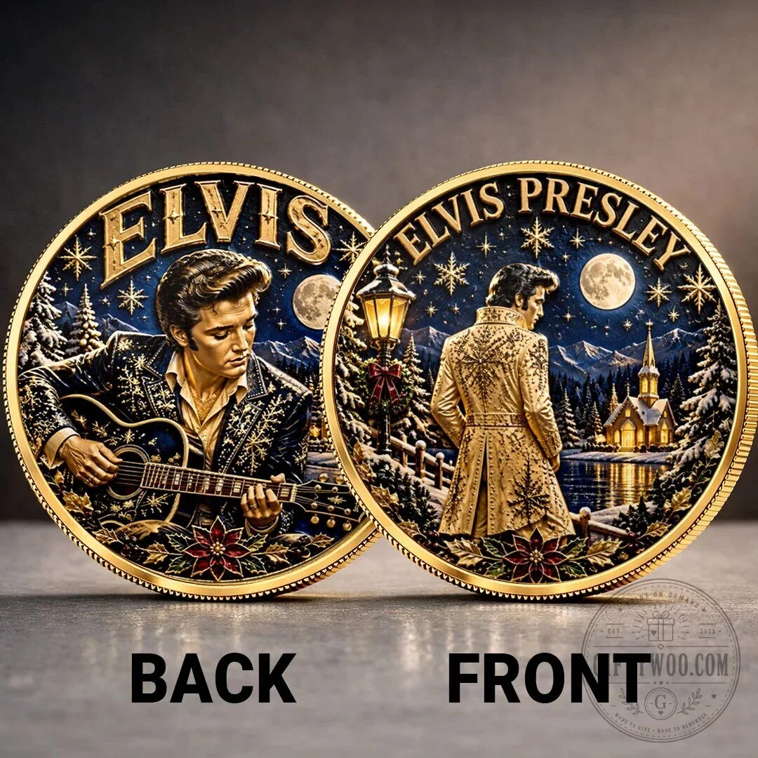 Elvis Presley Christmas Winter Wonderland Commemorative Collectible Coin 2 Elvis Presley Christmas Winter Wonderland Commemorative Collectible Coin