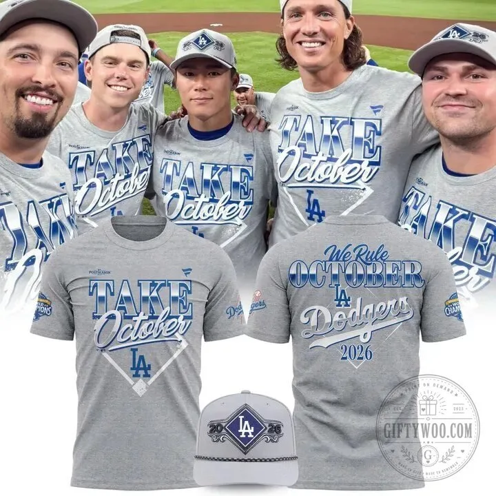 Los Angeles Dodgers 2026 National League Champions Locker Room T-Shirt 2 Los Angeles Dodgers 2026 National League Champions Locker Room T-Shirt
