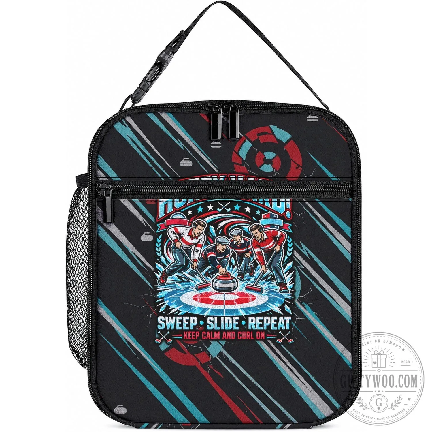 Curling My House My Rules Hurry Hard Sweep Slide Repeat Sports Quote Lunch Bag