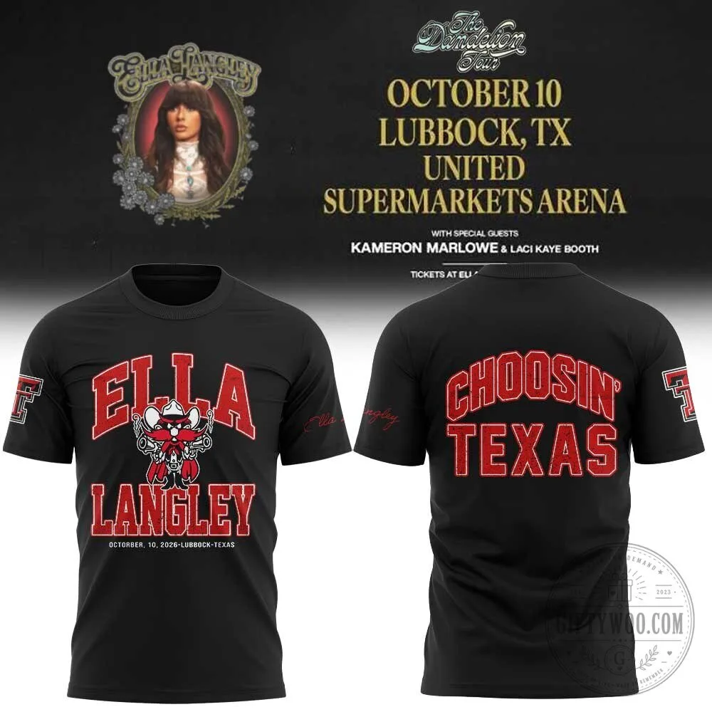 Texas Tech Red Raiders T-Shirt by Ella Langley – The Dandelion Tour Edition