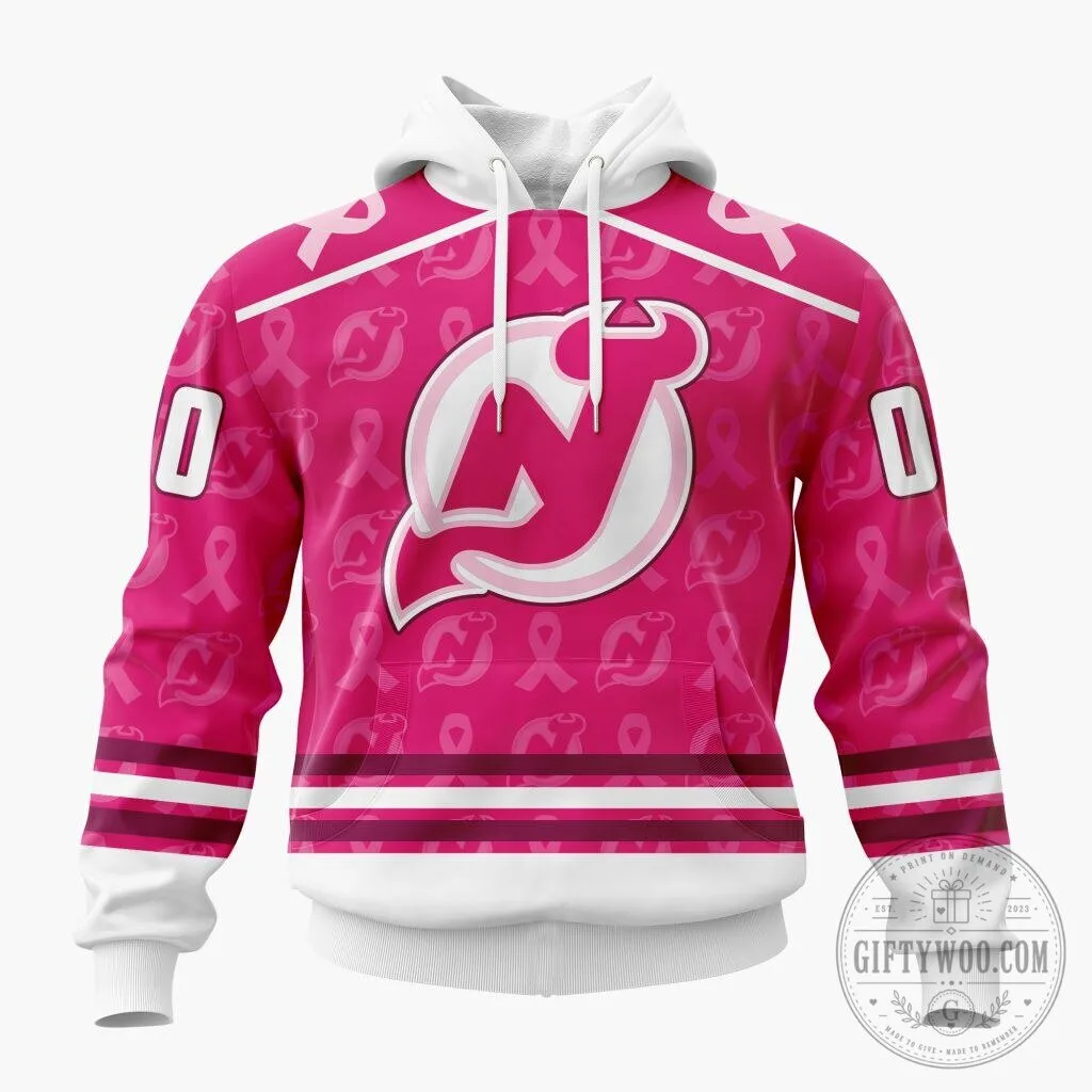 New Jersey Devils NHL Special Pink Breast Cancer Awareness Hoodie