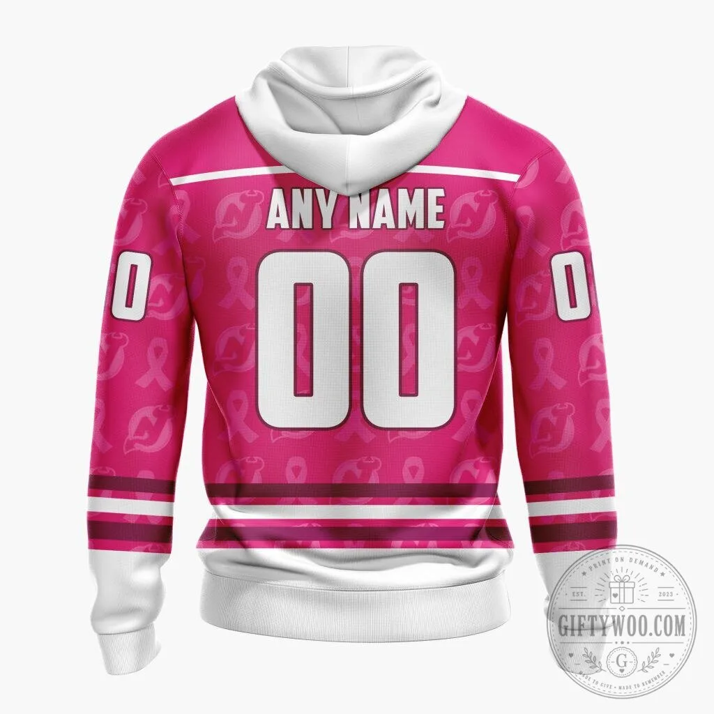 New Jersey Devils NHL Special Pink Breast Cancer Awareness Hoodie 17 New Jersey Devils NHL Special Pink Breast Cancer Awareness Hoodie