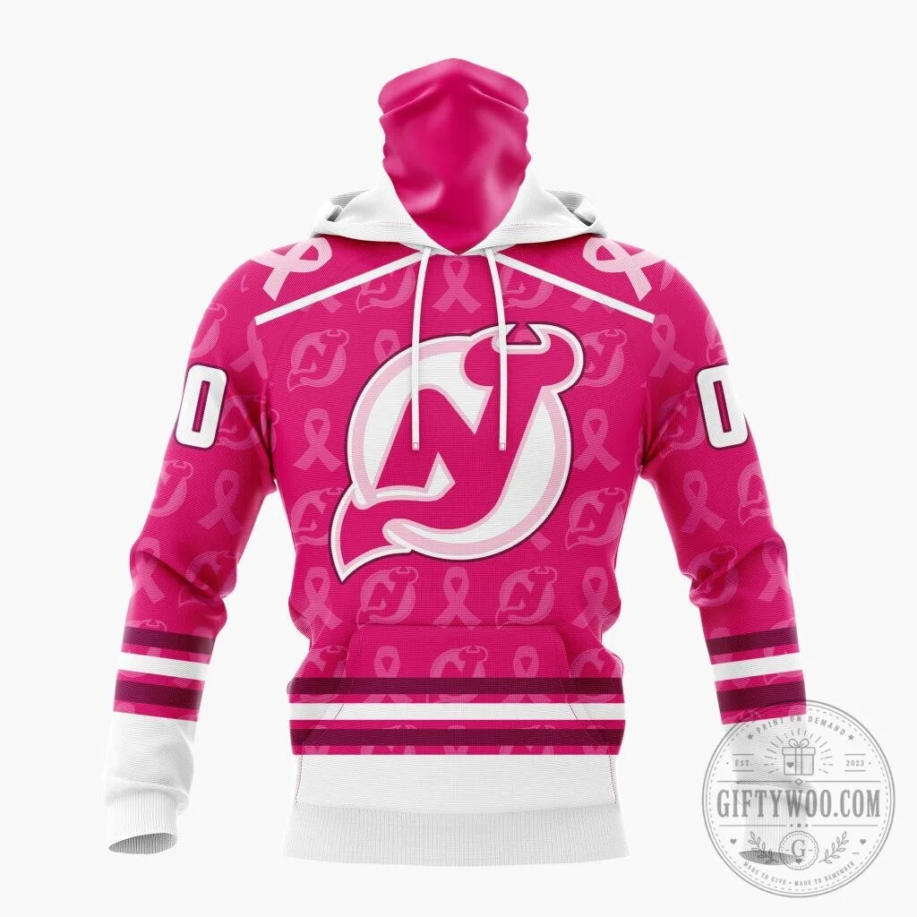New Jersey Devils NHL Special Pink Breast Cancer Awareness Hoodie 24 New Jersey Devils NHL Special Pink Breast Cancer Awareness Hoodie
