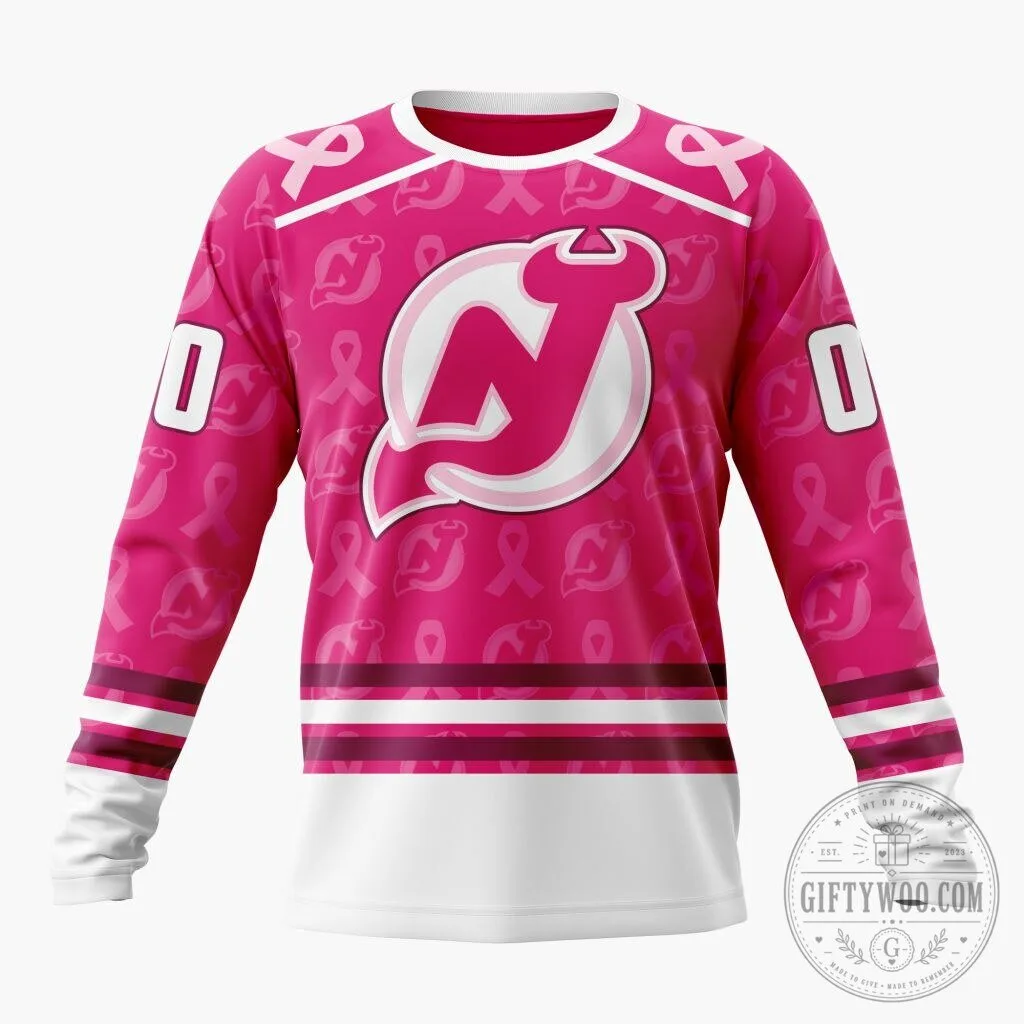 New Jersey Devils NHL Special Pink Breast Cancer Awareness Hoodie 26 New Jersey Devils NHL Special Pink Breast Cancer Awareness Hoodie