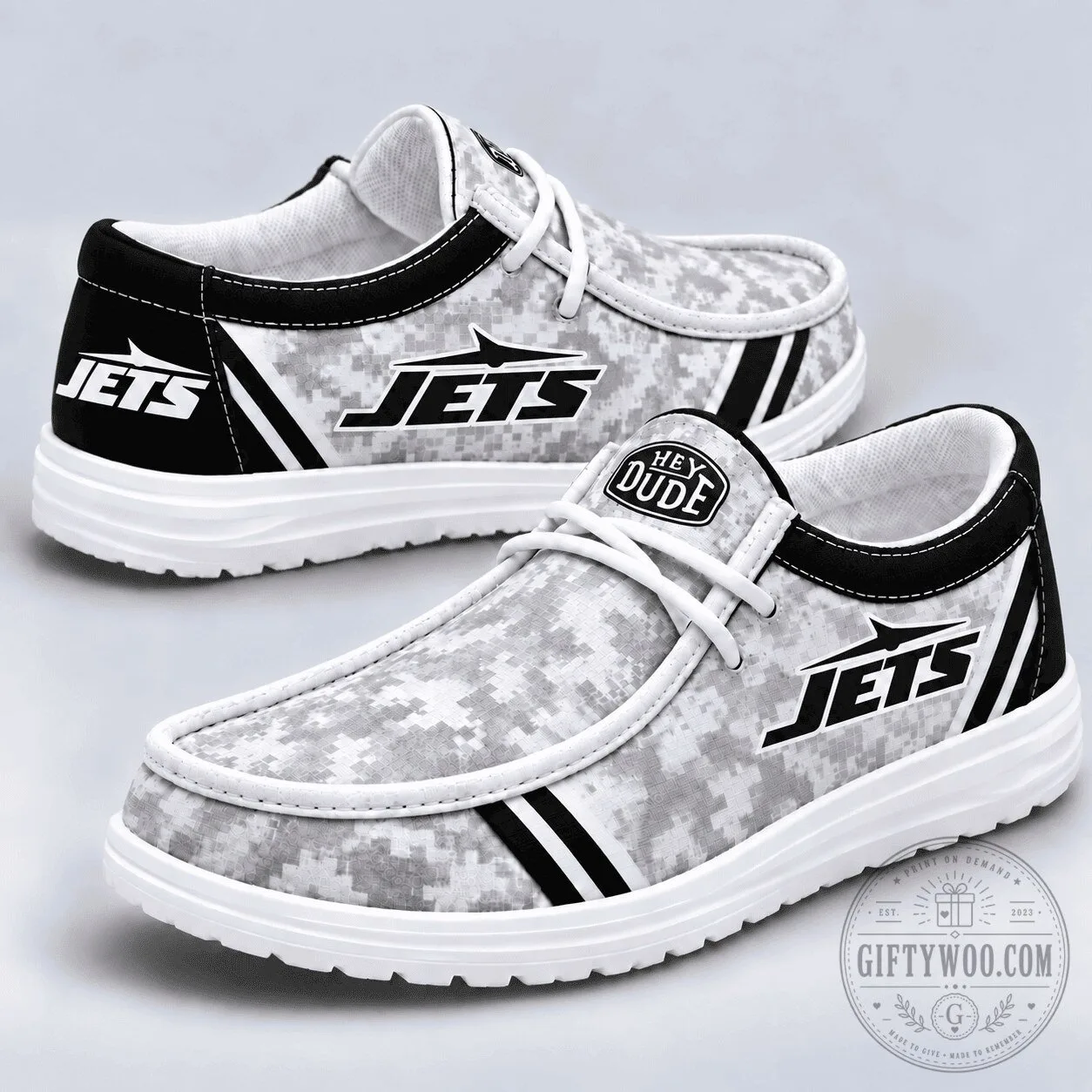 New York Jets Digital Camouflage Loafer Shoes for Men and Women