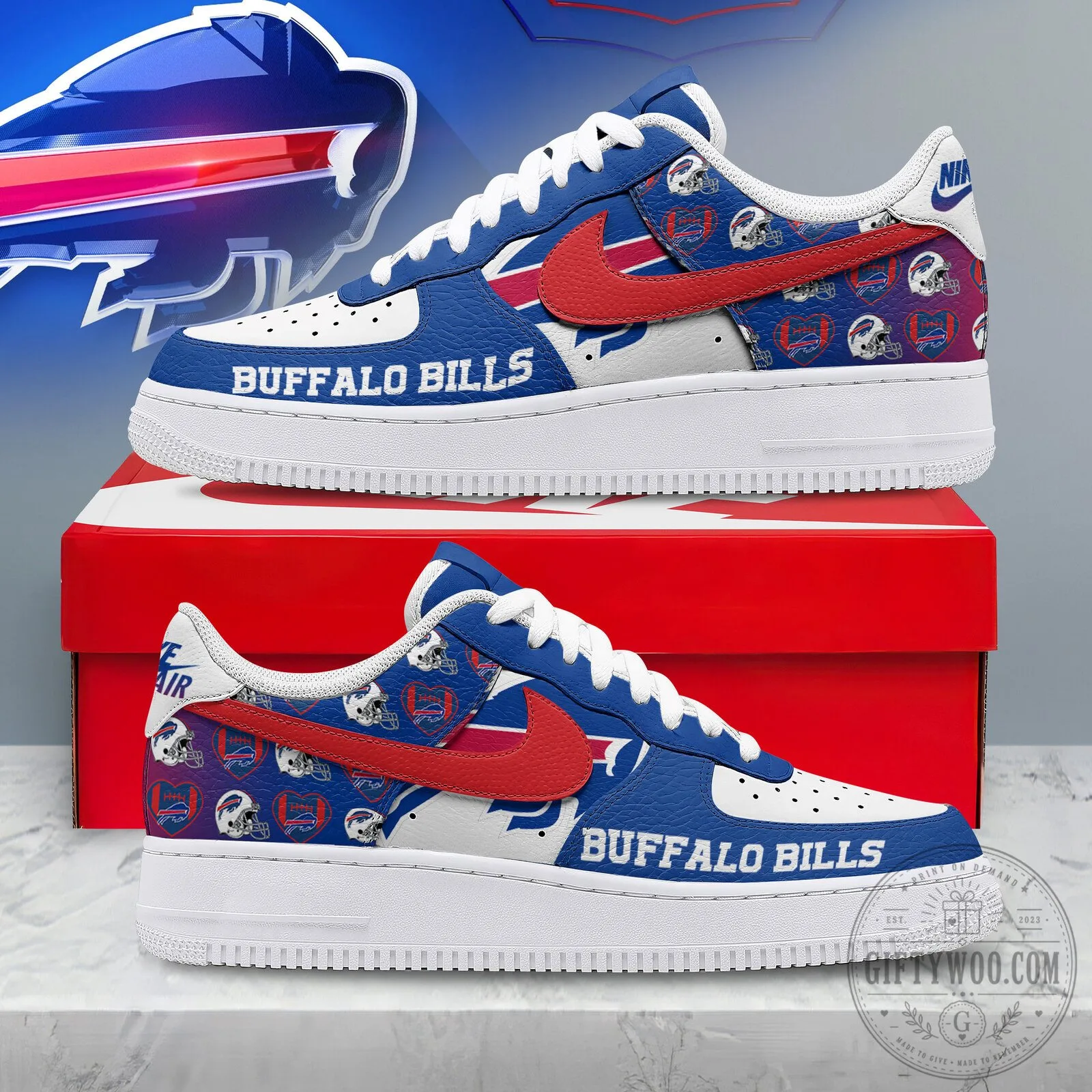 Buffalo Bills National Football League Team Logo Athletic Shoes