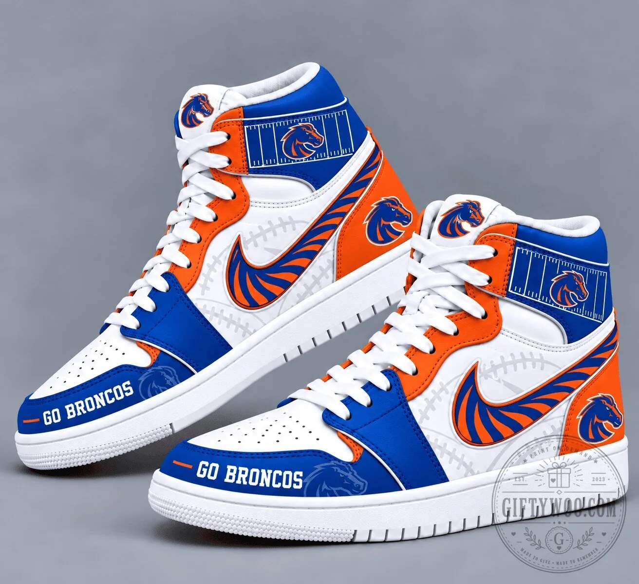 Boise State Broncos Team Spirit High-Top Sneakers Custom Shoes