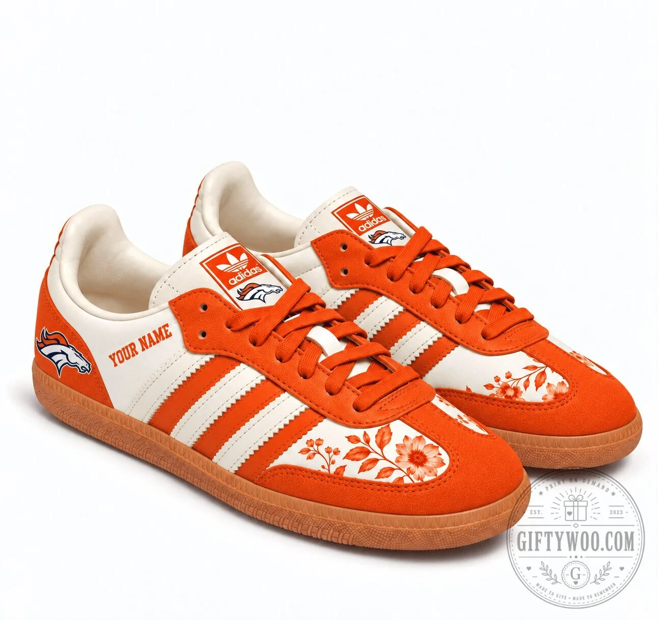 Denver Broncos NFL Team Spirit Floral Heritage Samba Shoes