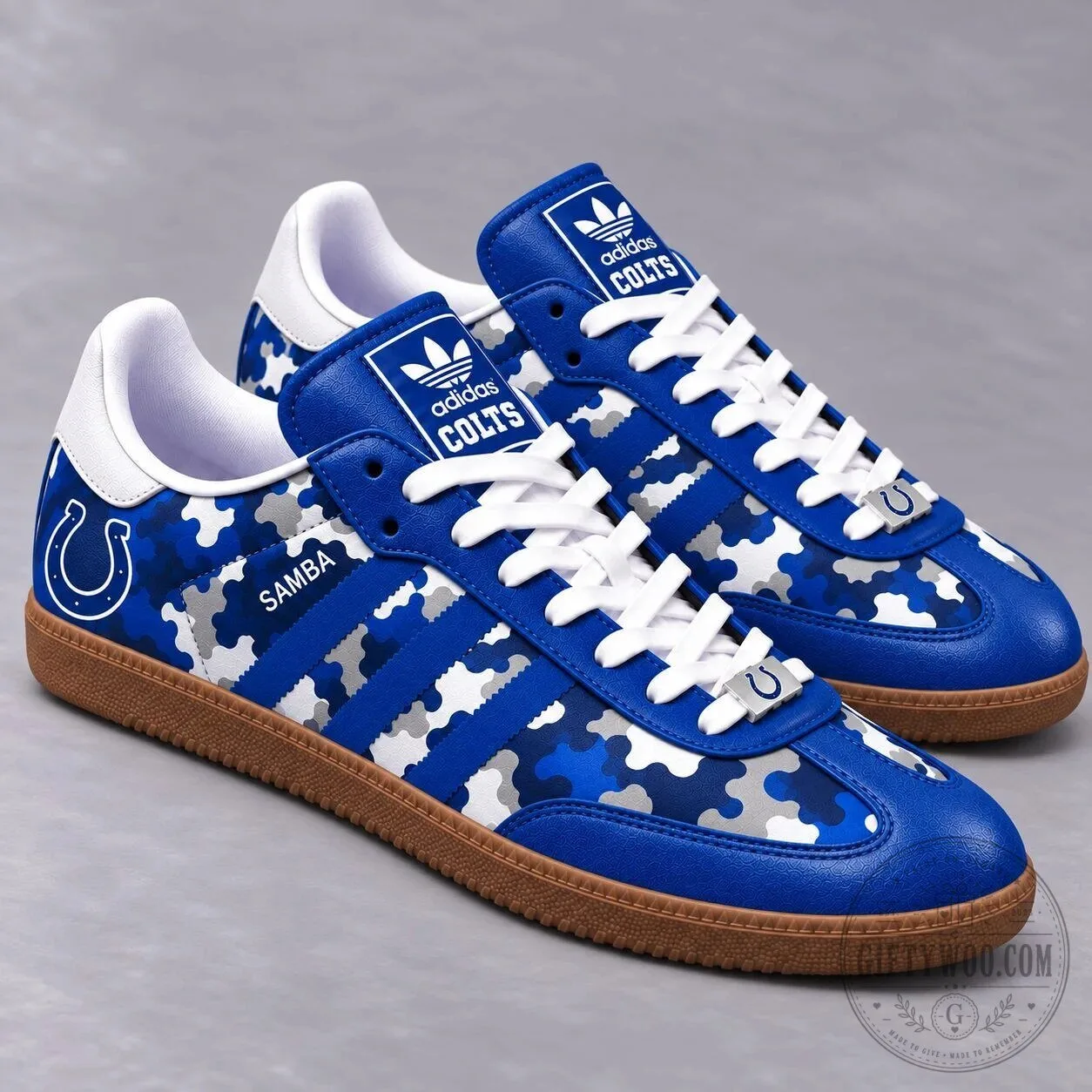 Indianapolis Colts Premium NFL Camouflage Game Day Samba Shoes