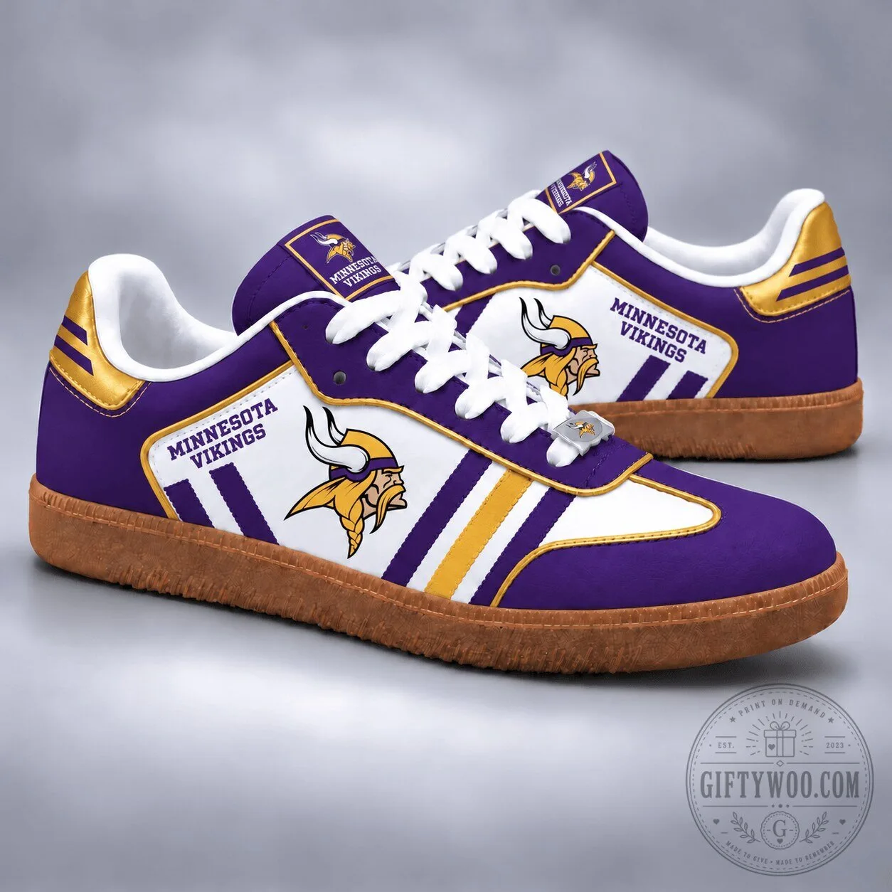 Minnesota Vikings NFL Team Color Retro Samba Shoes